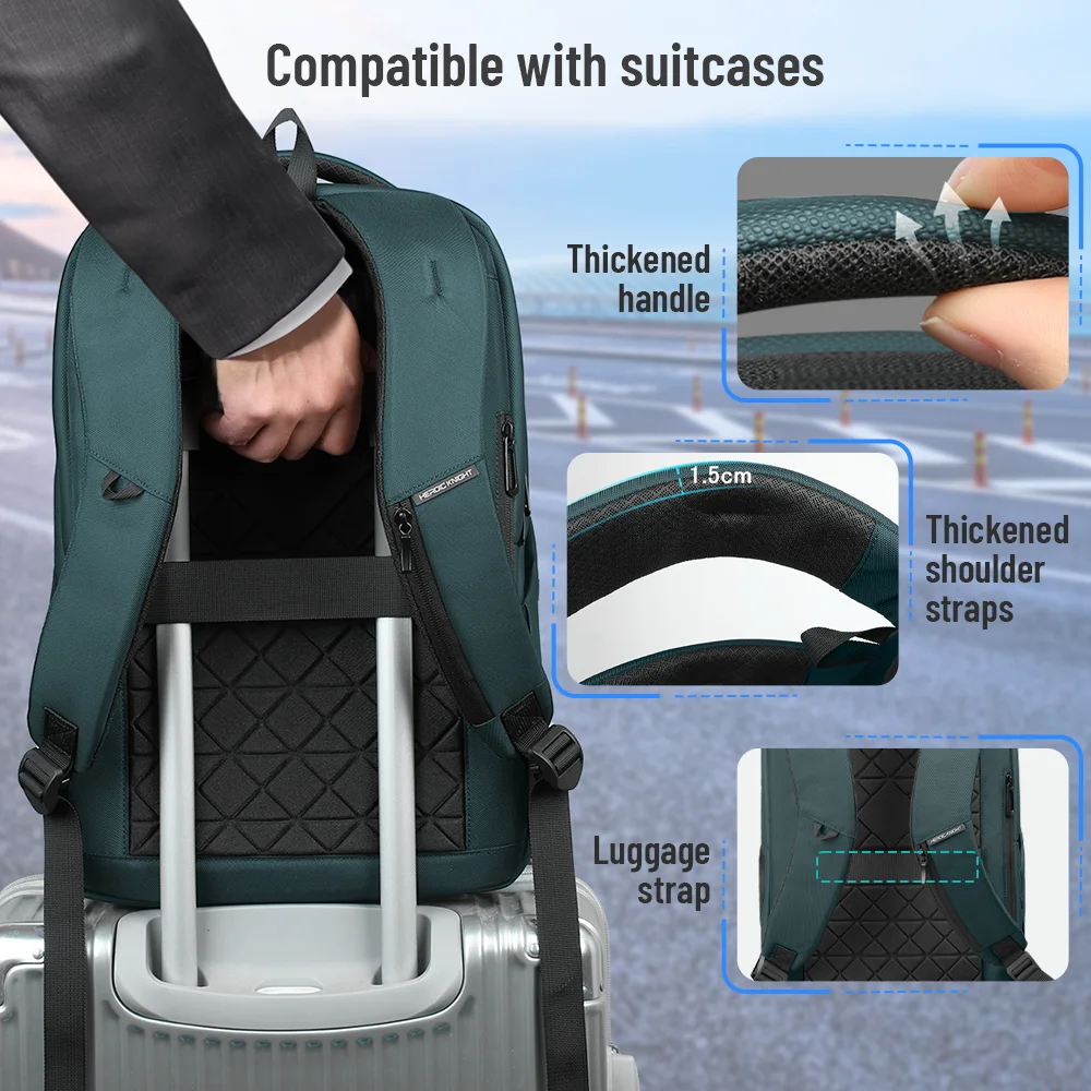 Obrázek 3: Hk-large-capacity cestovní batoh voděodolný pánské brašna s USB nabíjení levý bok lodi brašnářské řemen lehoučké commuter batoh