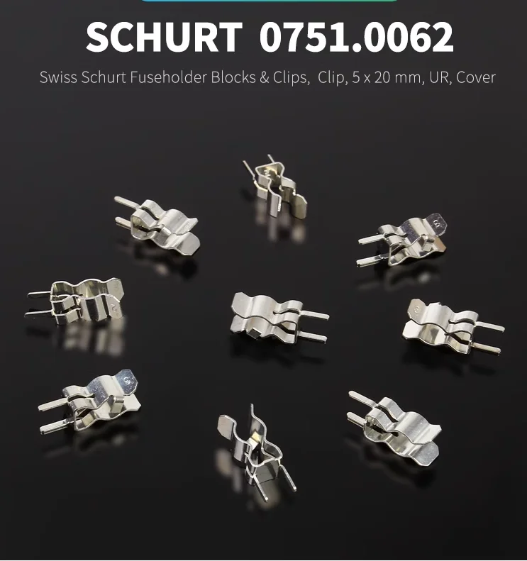 

10pair/lot Swiss original SCHURT 0751.0062 5x20mm Fuseholder Blocks&Clips free shipping