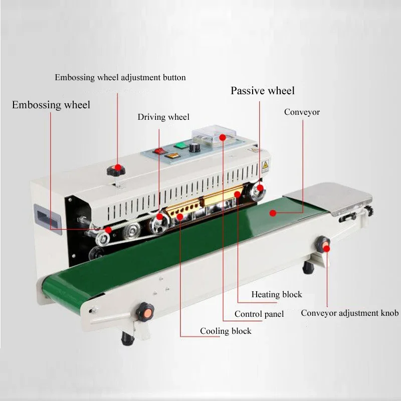 Automatic heat sealing machine continuous band sealer with conveyor