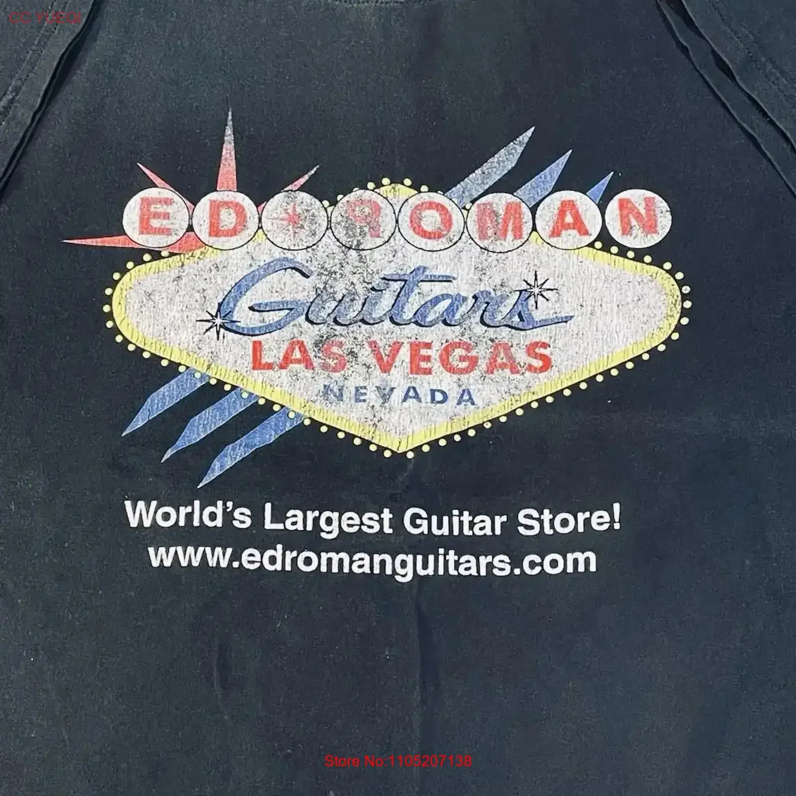 

Ed Roman Guitars Las Vegas Мужская большая черная футболка Jackson Rock Roll винтажный потертый топ для повседневной носки Универсальный винтажный топ