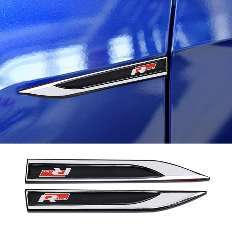 2026 Hot For VW VOLKSWAGEN New 2pcs 3D Metal Rline R line Logo Car Fender Side Wing Emblem Badge Sticker For VW Golf 7 MK7 Golf - view 2