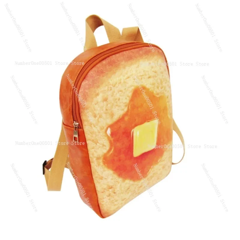 

Poached Egg Toast Backpack Female Couple Bread Backpack Soft Cute Creative Fun Student School Bag