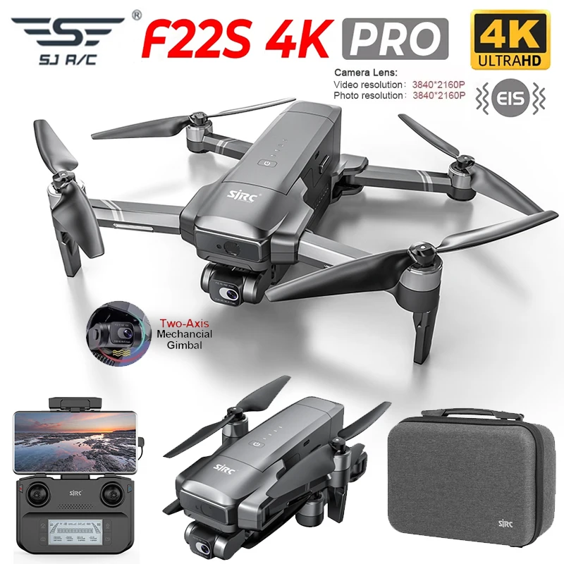 SJRC F22 / F22S 4K Pro GPS Drohne 4K Professioneller RC Quadcopter mit Kamera 2-Achsen-stabilisierter Gimbal 5G WiFi FPV Dron VS F11S 4K