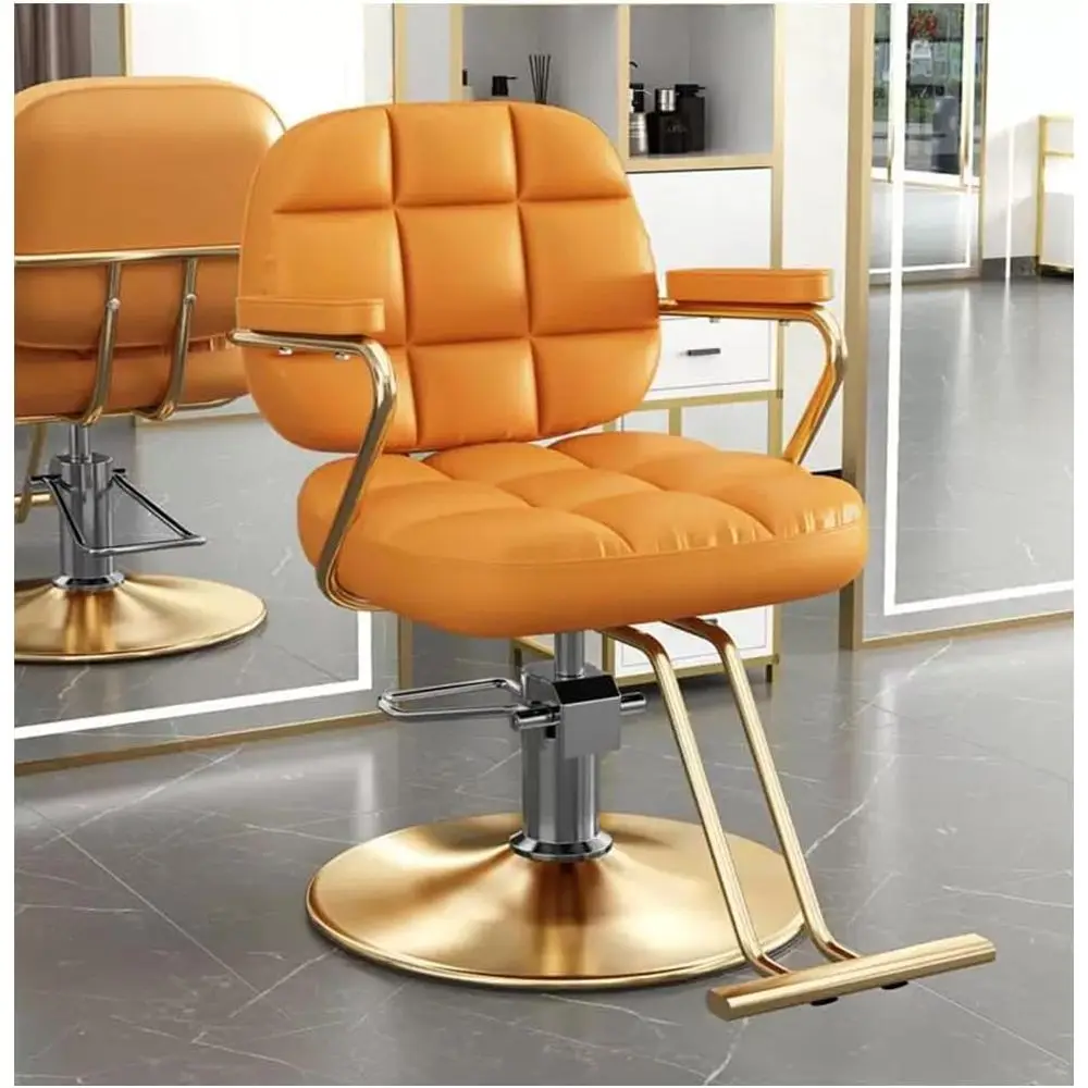 

Регулируемое гидравлическое парикмахерское кресло с поворотом на 360 градусов ° Вращающийся стенд для салонов, оранжевый, размер B