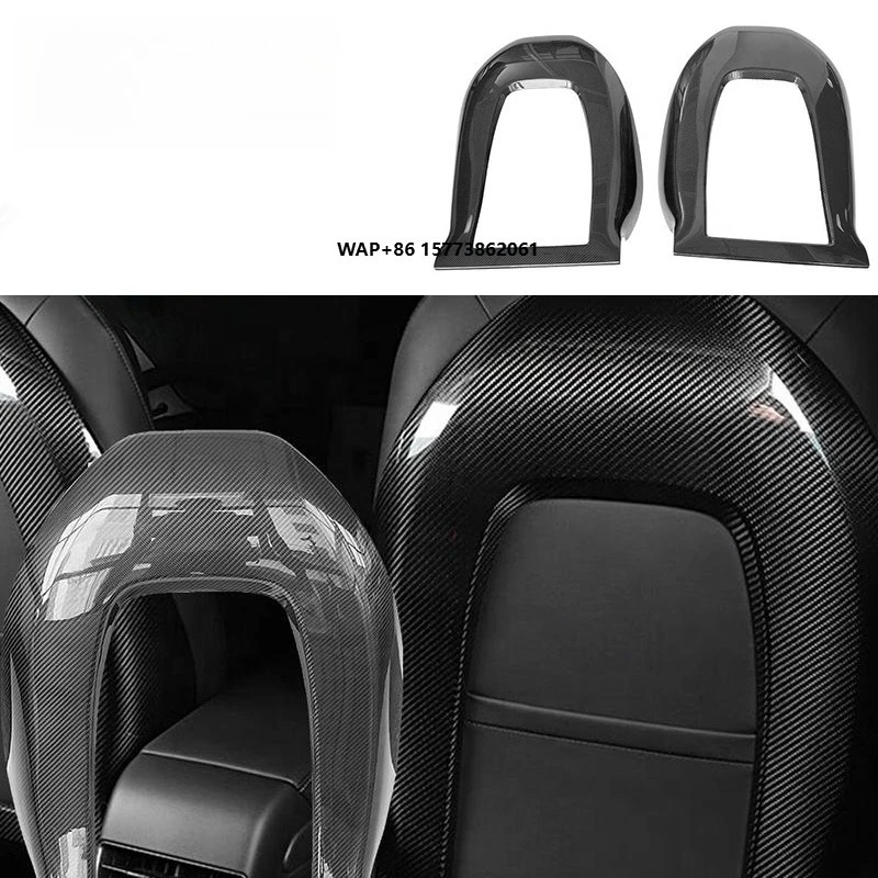 

Seat Back Anti-kick Cover Carbon Fiber Car Interior Protective Kickplate Interior Trim for TESL Mode Y Model 3