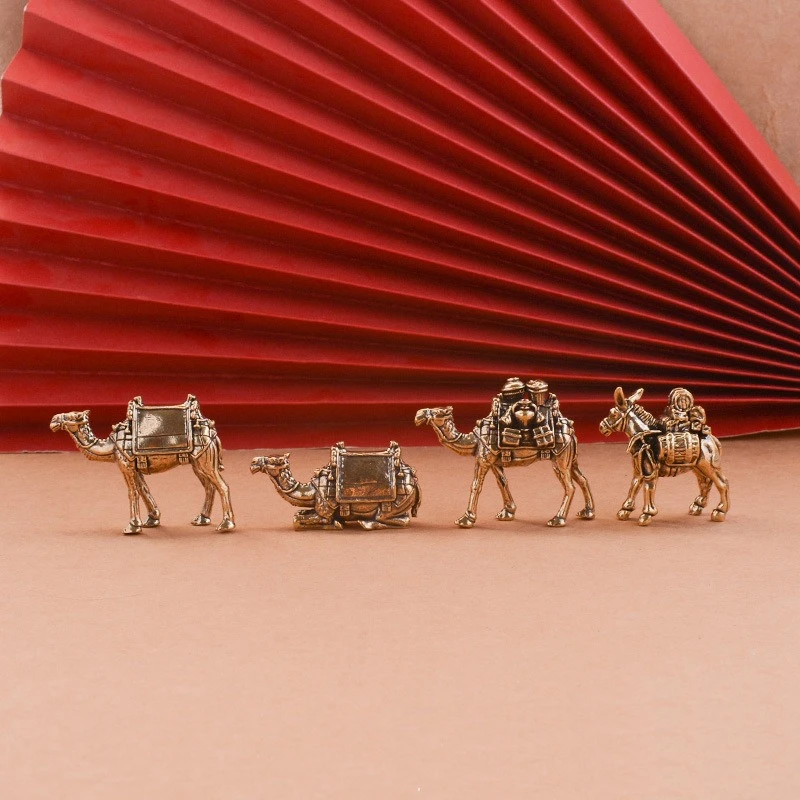 Adorno pequeño de burro de latón, cobre antiguo, Camel, Animal, Equus Asinus, figuritas en miniatura, accesorios de decoración de escritorio para el hogar
