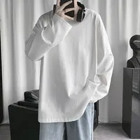Spring Autumn Long Sleeve T-shirt Men's Instrendy Versatile Cotton Layer Crew Neck Top Pink Base Layer Innerwear