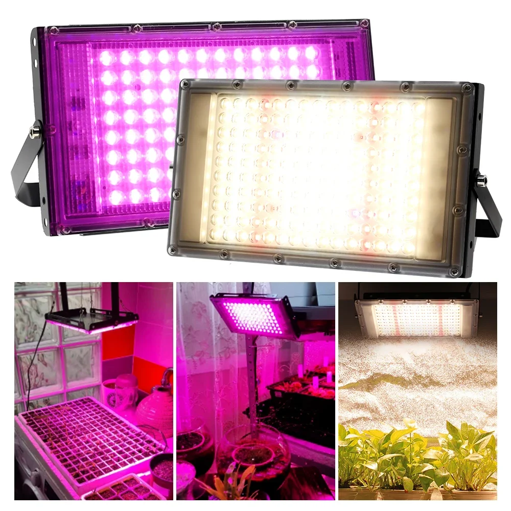 Imagem -06 - Full Spectrum Led Grow Light Luz Solar Imitada Phyto Lâmpada para Estufa Iluminação Hidropônica de Crescimento Vegetal com Plug eu 50w 100w