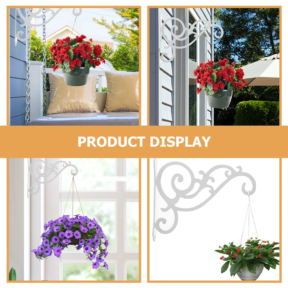 

Iron Wall Hanging Planter Hook Durable Decorative Bracket For Flower Pots Bird Feeders Lanterns Outdoor Indoor Use Metal Plant