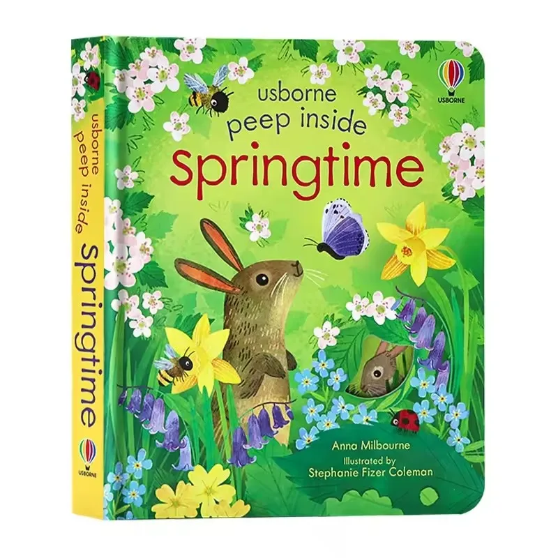 Usborne Peep Inside Springtime 3D Flap Picture Books for Kids Bedtime Reading Montessori Educational English Books