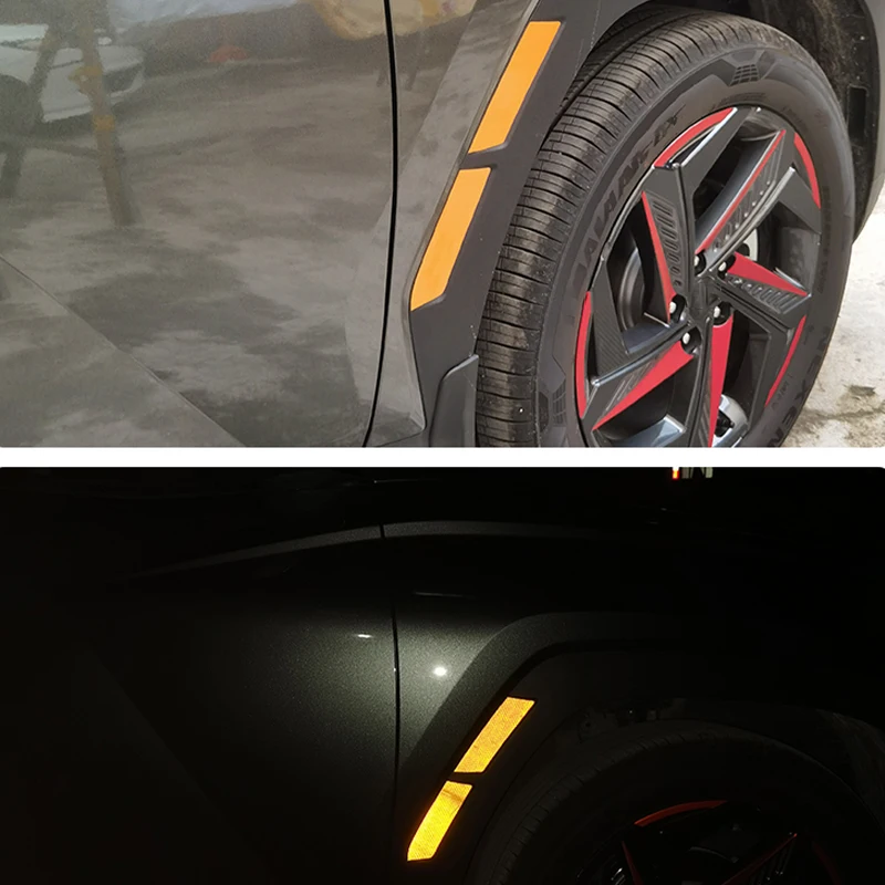 

Для Hyundai Tucson NX4 2021 2022 2023 2024 2025 предупреждающая наклейка на дверь автомобиля, светоотражающая наклейка на колесную арку, наклейка для украшения автомобиля
