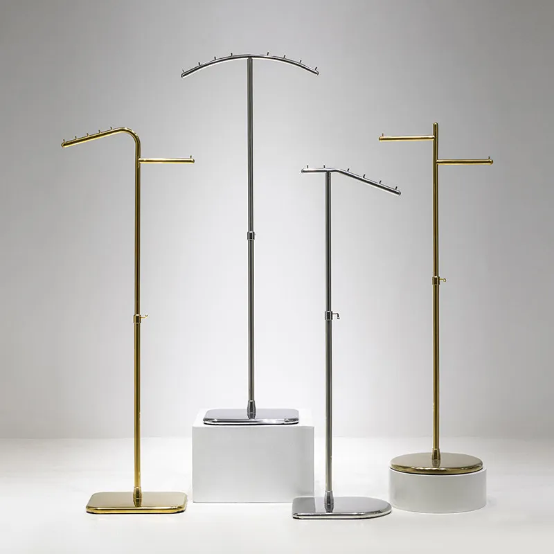 Garment store display rack stainless steel island shelf clothing display floor hanging hanger coat rack shelves cheap furniture