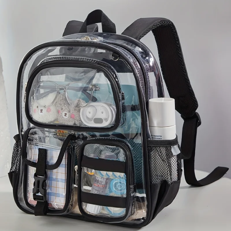 Mini-Klarsicht-Rucksack für den Stadiongebrauch, kleiner transparenter Rucksack, durchsichtige Tasche für Mädchen und Frauen, für Sportveranstaltungen, Konzerte, tägliche Nutzung
