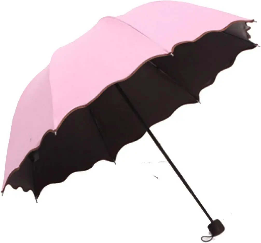 

Foldable compact Umbrellas Sun rain Umbrellas parasol with Met Water blomssom blooming material