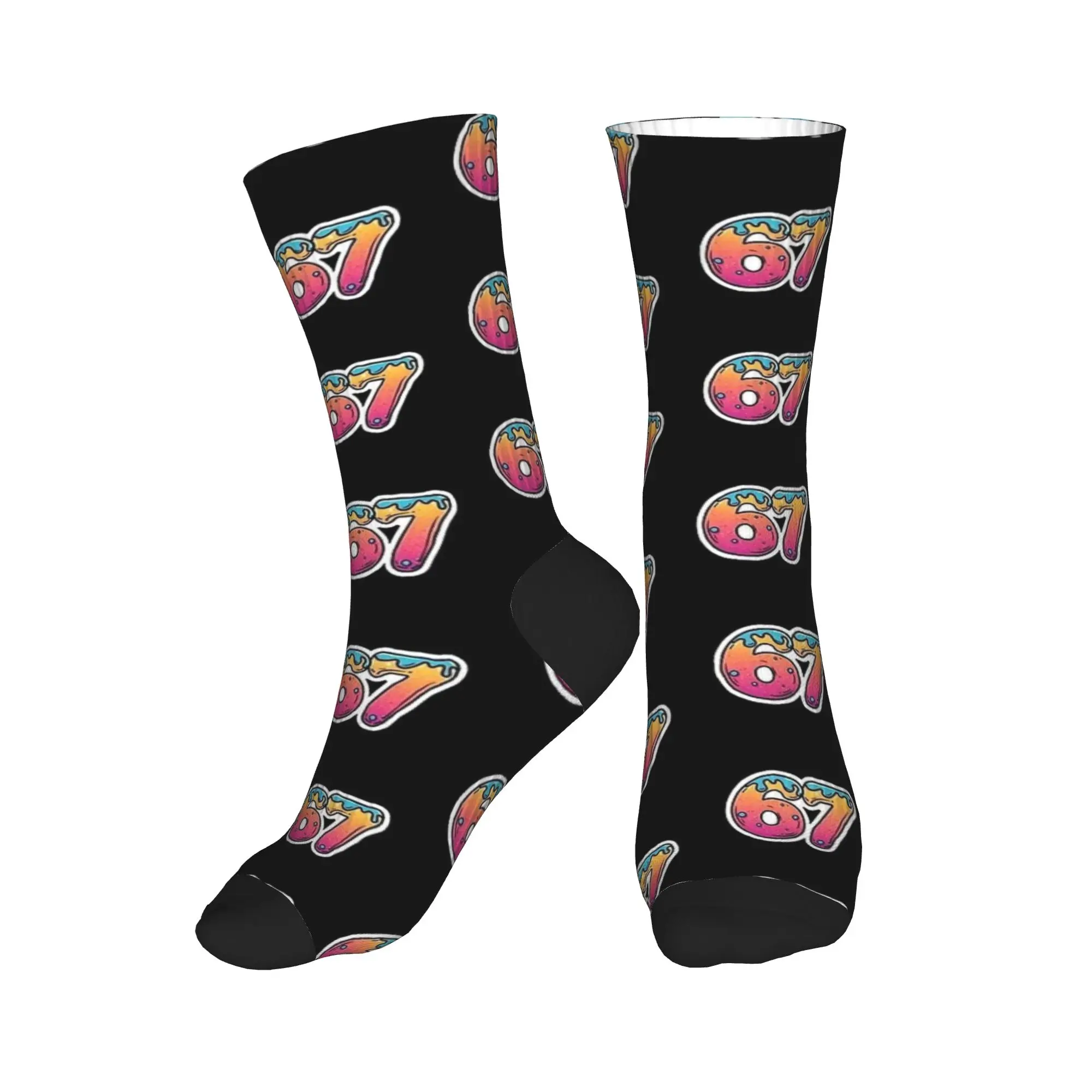 67 Cartoon Drip Six Seven Calzini Calze gotiche Calzini da corsa medi morbidi da uomo Calzini antibatterici stampati invernali