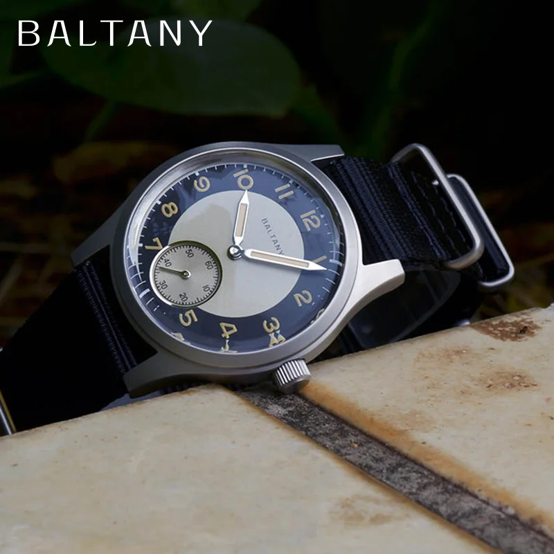 

Baltany Tuxedo винтажные наручные часы 36 мм стерильный циферблат VD78 Sub Second кожа светящиеся 10ATM кварцевые деловые часы из нержавеющей стали