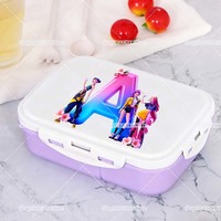 Kpop Demon Hunters Lunch Box Cartoon Idol Letter A-Z Print Bento Boxes Portable Food Storage Container Students Lunch-box Gift