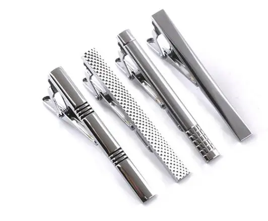 

4pcs Men'S Metal Tie Clips Set Business Formal Stylish Durable Secure Grip Universal Fit Shirt Clips For Men Wedding Suit