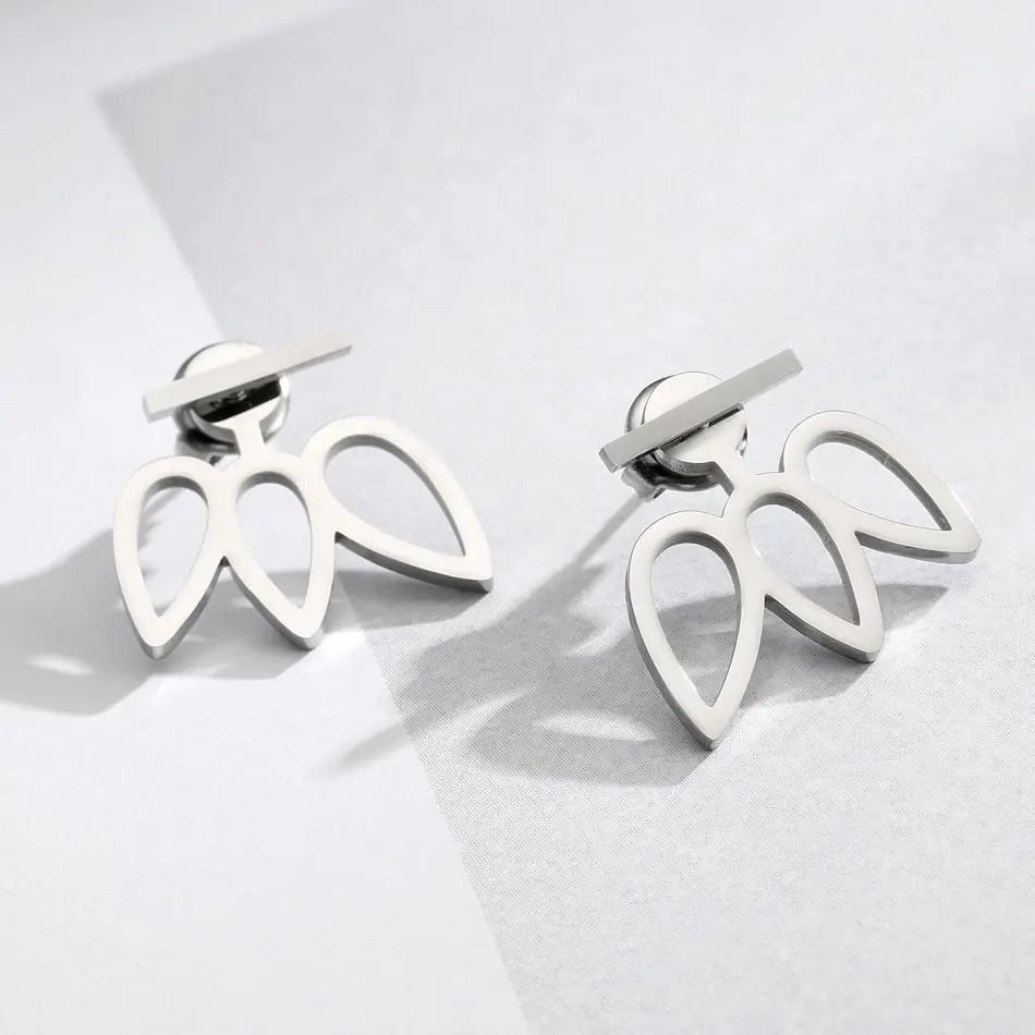 e-Manco Trendy Ladies Stud Earrings for Women Geometric Stainless Steel Earrings Sets Studs Cute Earrings Fashion Jewelry