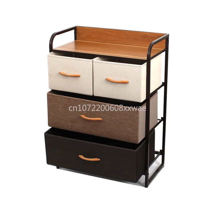 

Iron frame fabric drawer type locker, life and home three-color drawer folding storage cabinet