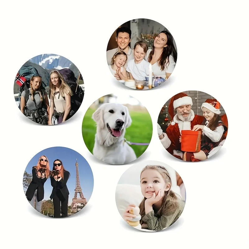 Lot de 1/3/5 aimants ronds personnalisés pour réfrigérateur, aimants décoratifs pour réfrigérateur, aimants pour réfrigérateur, petit cadeau aimanté pour mariage ou pendaison de crémaillère