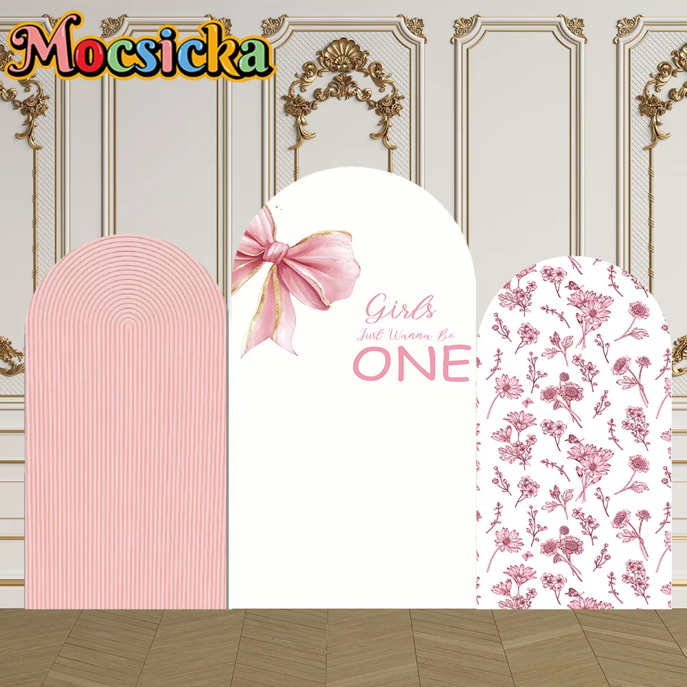 Mocsicka 2-Sided غطاء قوس الفتيات فقط أريد أن تكون واحد الديكور خلفية استحمام الطفل قوس جدار فتاة الأطفال حفلة عيد ميلاد حفلة موسيقية