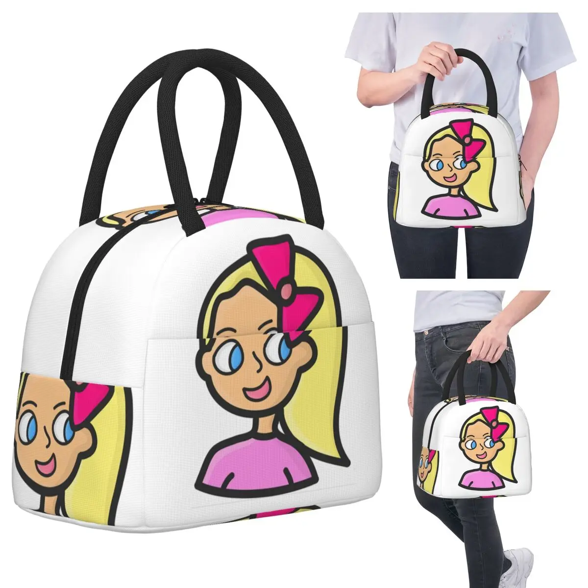 

Jojo Siwa Insulated Lunch Bag for Kids School Cooler Thermal Food Box Tote Portable Lunch Boxes Container