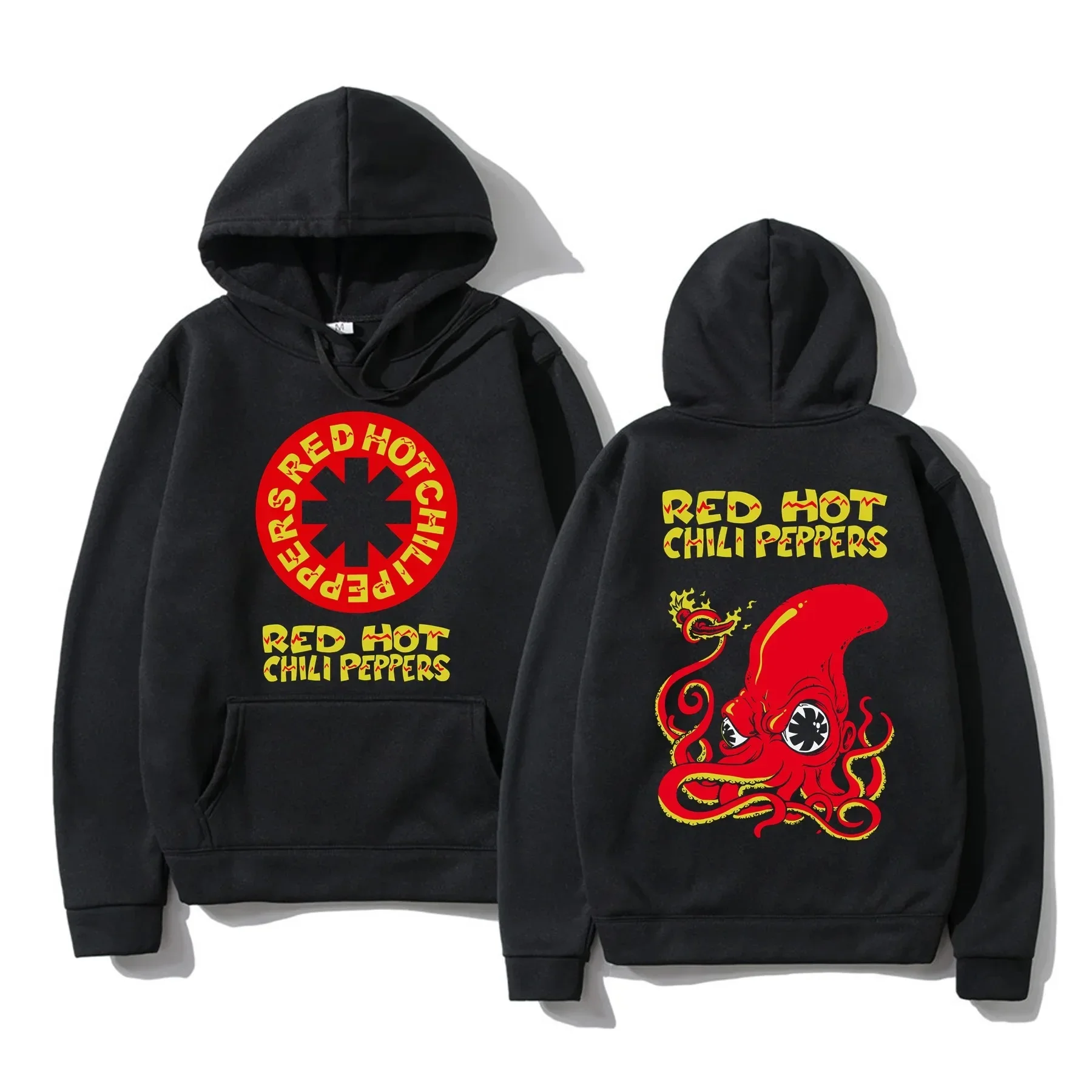 2024 Winter Oversized Red Hot Fire Squid Chili Peppers Hoodies Women Thermal Sweatshirt Ladie Long Sleeves Unisex