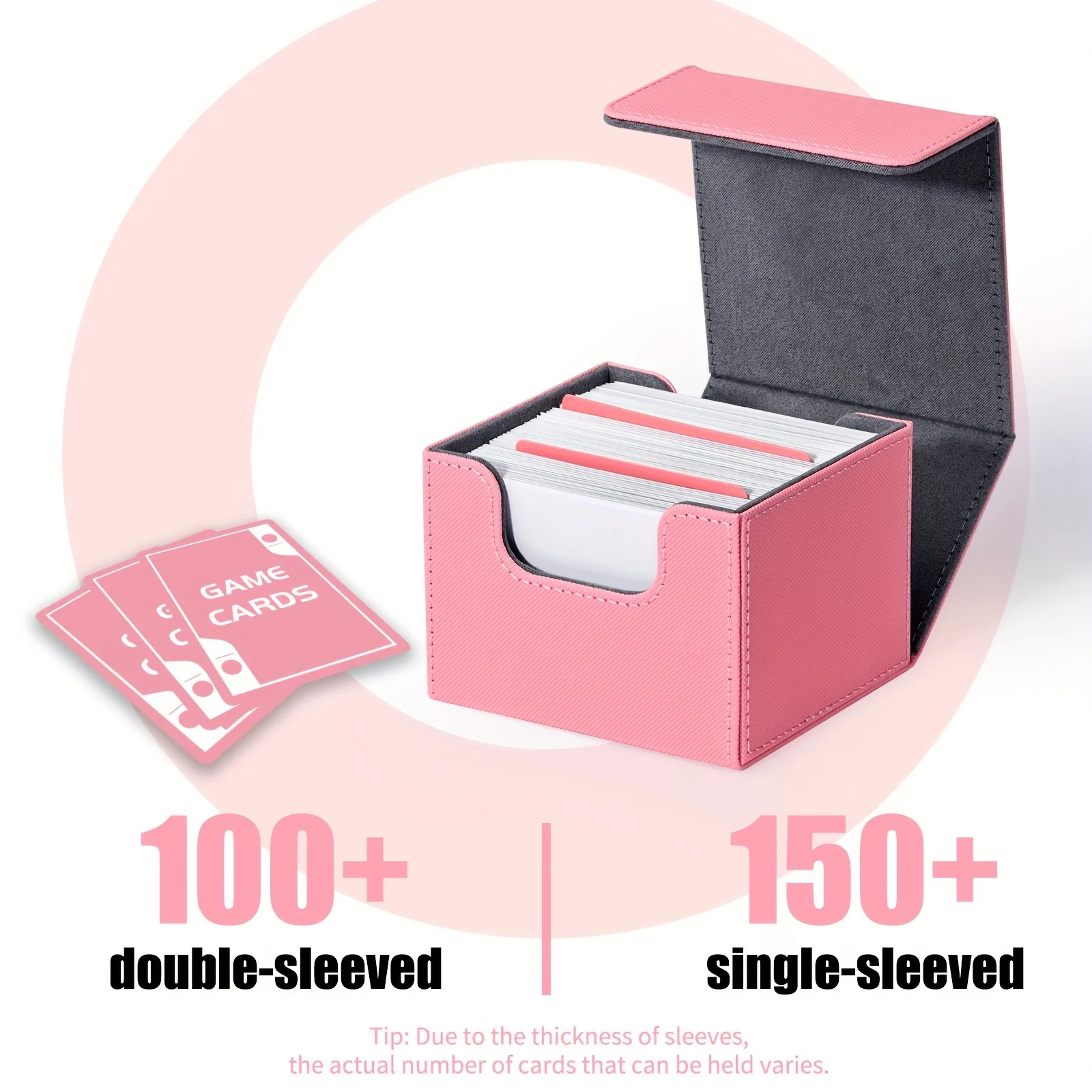 Kartenbox, Kartenaufbewahrungsbox für über 100 einzelne, geschützte Karten, PU-Leder-Kartenbox für TCG-Karten und Sportkarten – Detail 4