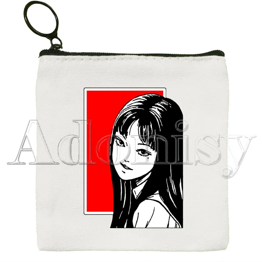 Junji Ito Canvas Coin Purse Custom Logo Storage Pouch Canvas Bag  New Coin Bag Key Coin Purse