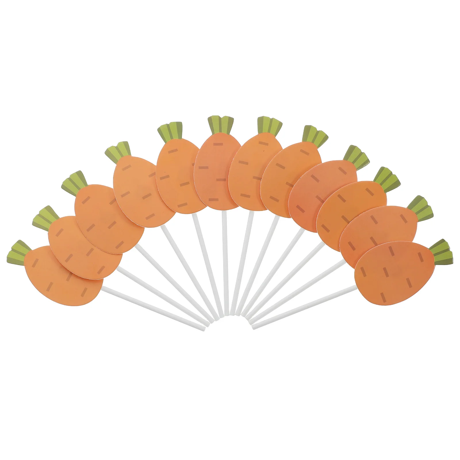

24pcs Carrot Cake Inserts Easter Party Cupcake Toppers Dessert Supplies Spring Theme Cake Toothpicks Fruit Picks Carrot