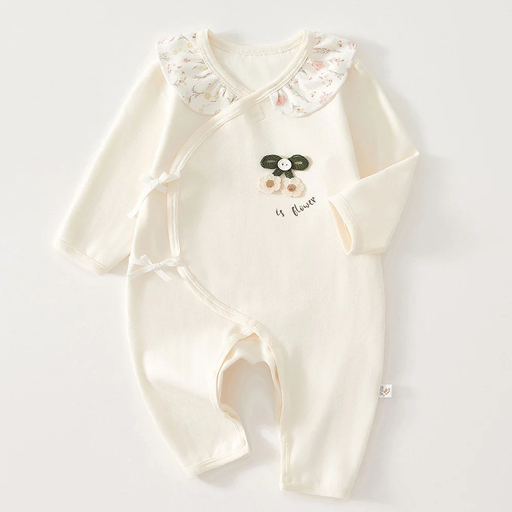 Newborn Girls Clothes Cotton Spring Autumn Baby Rompers Long Sleeve First Birthday Infant Clothes 0-6 Months Jumpsuit