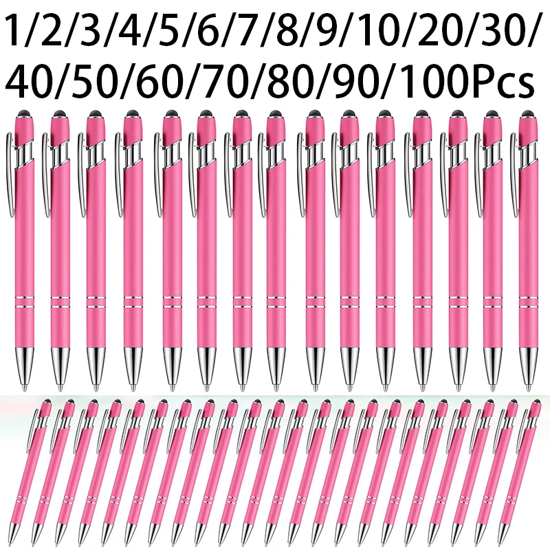 

1-100 шт. металлическая шариковая ручка, многофункциональная сенсорная ручка, ручка для письма с сенсорным экраном 2 в 1