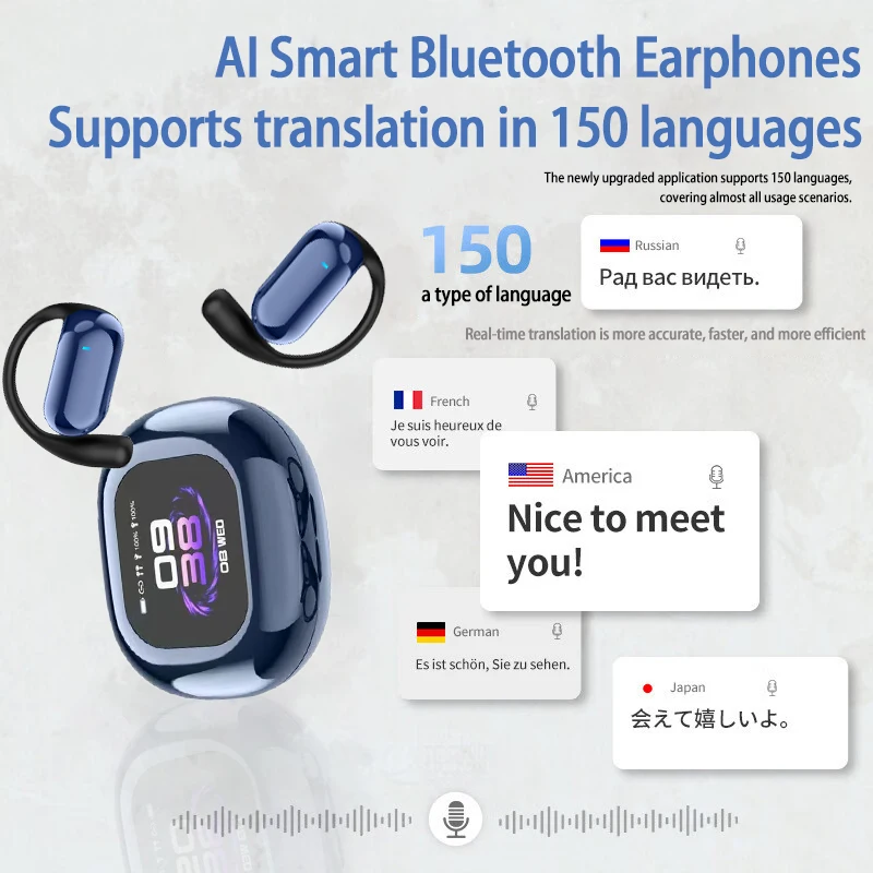 

Q16S Real Time Translator Headphones AI Language Translation Earbuds 144 Languages Accents Ear Buds for Business Waterproof IPX5