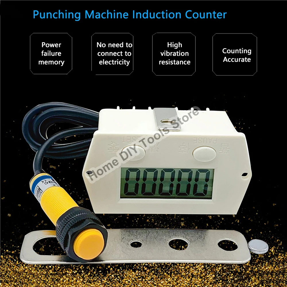 Electronic Digital 5 Display Counter Proximity Industrial Magnetic Sensor Switch Punch Counter Automatic Induction Counter Meter