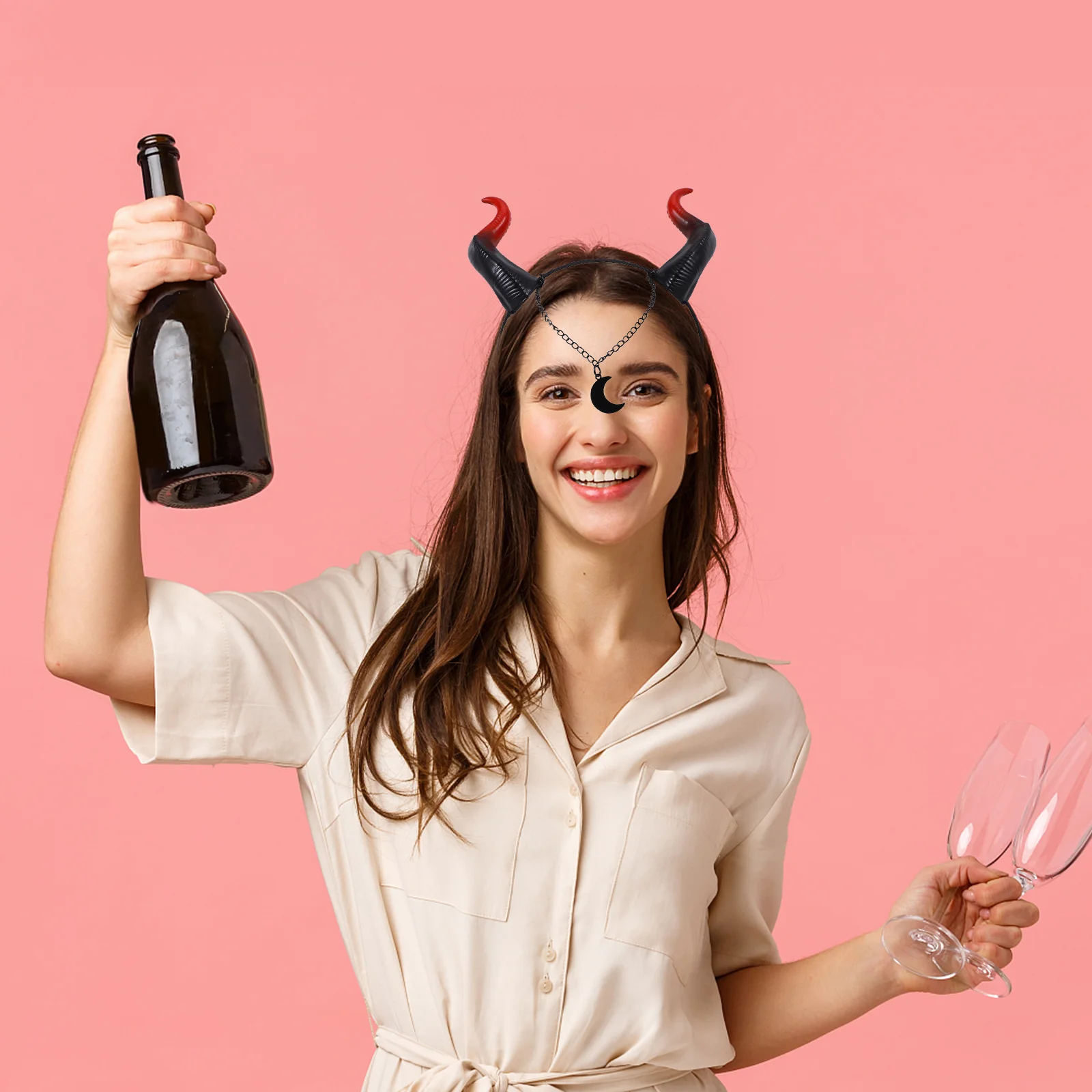 

Horn Headb Halloween Unique Hair Decor Hair Accessory Unique Headdress Props Funny Hairb Lightweight Comfortable cosplay