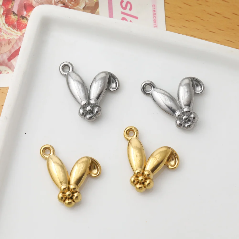 

Cordial Design 21*23MM 50Pcs DIY Pendant/Hand Made/Rabbit Ears Shape/Stainless Steel Charms/Jewelry Bracelet Accessories #195269