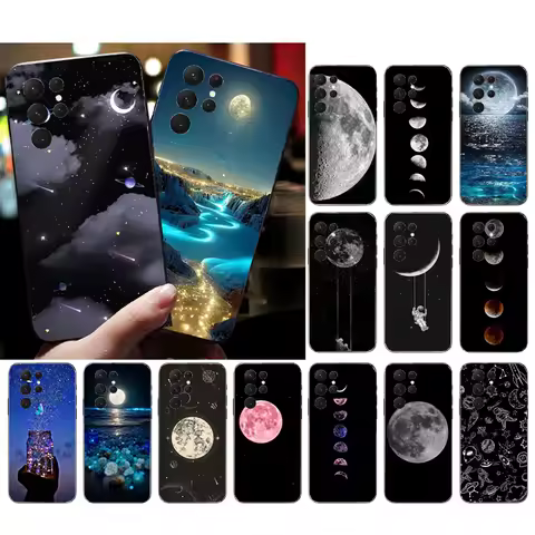 Space Moon Planet Phone Case For Samsung S25 S24 S23 S22 S21 S20 Ultra S20 S22 S21 S20 FE S24 Plus
