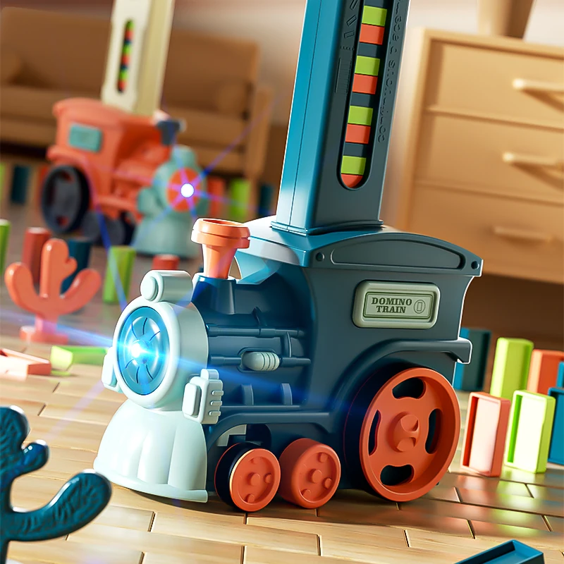Automatisch leggen Domino Trein Elektrische Domino Legset, Kit Creatief Spel Intelligentie Educatief DIY Speelgoed Kind Verjaardag