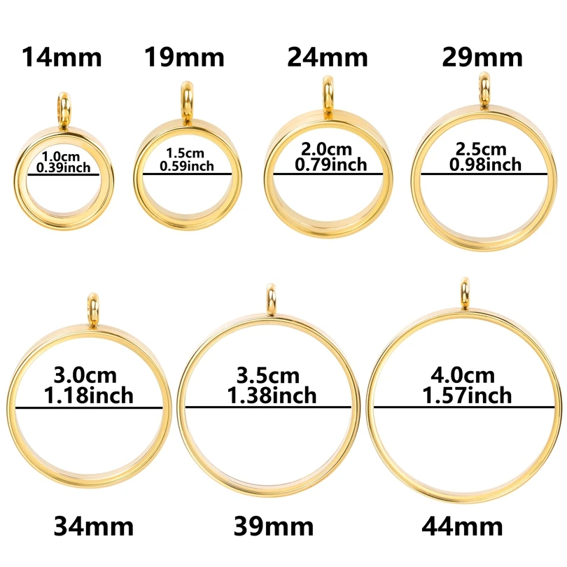 1Pc Round Coin Holder Floating Medallion Pendant, DIY Locket