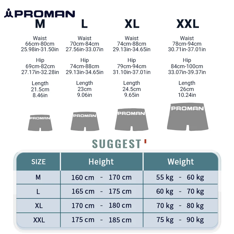 PROMAN 1 pz slip da uomo in tessuto di bambù comfort mutandine traspiranti confezione regalo confezionato biancheria intima quotidiana morbida lingerie uomo mutande