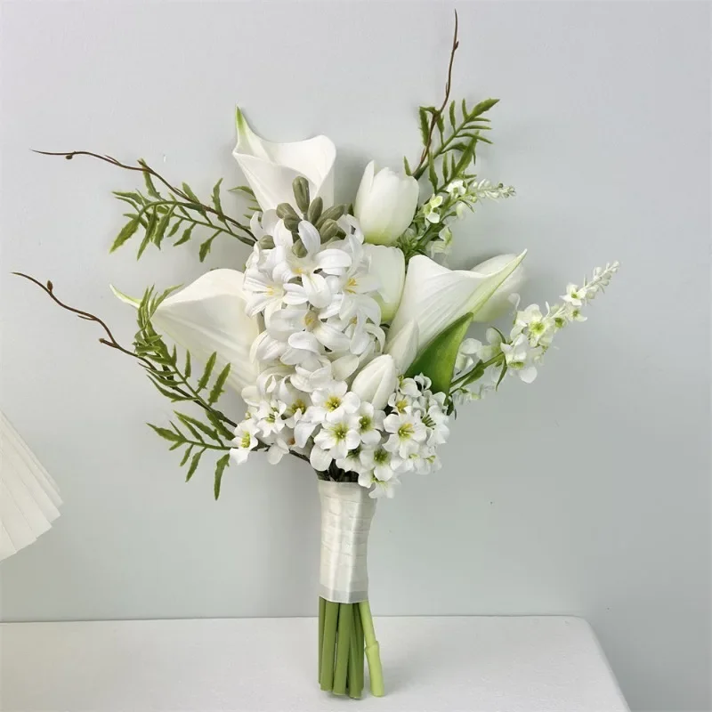 Light luxury bride bouquet feel hyacinth high sense marriage proposal certificate bouquet photo studio photo props certificate f