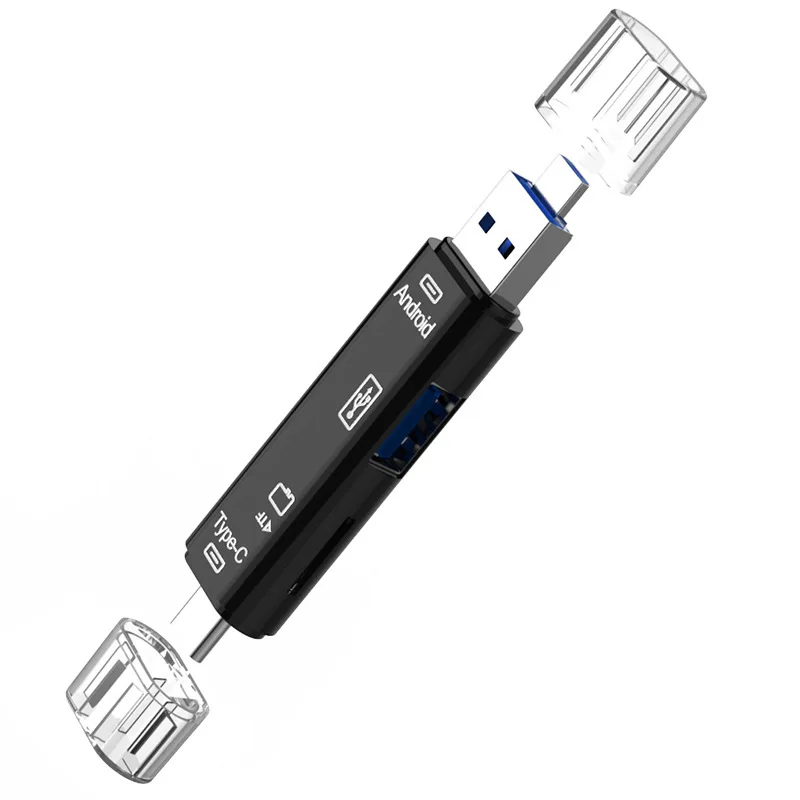 5 in 1 Type-C Card Reader USB 2.0 Micro USB SD TF Memory OTG Card Reader Android OTG Phone Computer TF Card Converter Adapter