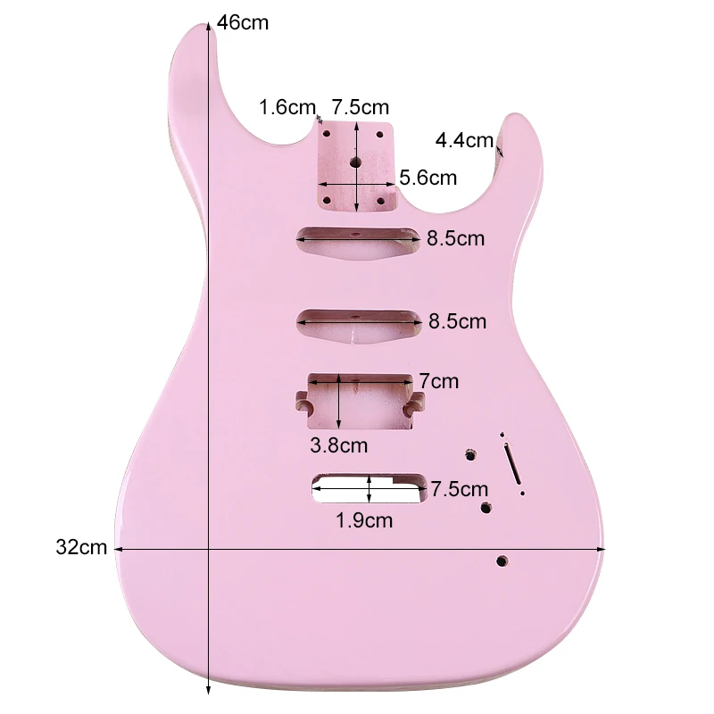 Poplar Wood Electric Guitar Body DIY Guitar Parts Pink & Green Guitar Barrel 5.6cm Pocket Width