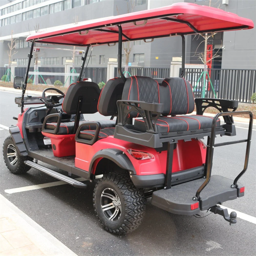 Chinese 72V Electric Golf Cart 4+2 Seater Lithium 5KW 7.5 KW AC Motor AC Motor Off Road Golf Cart Hunting Golf Buggy