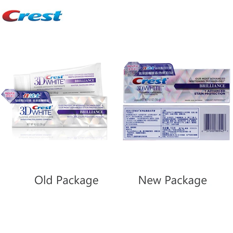 Crest 3D Toothpaste Mousse White Brilliance Advanced Bleaching Toothpaste Activated Charcoal Report Teeth Whitening 90g/pc