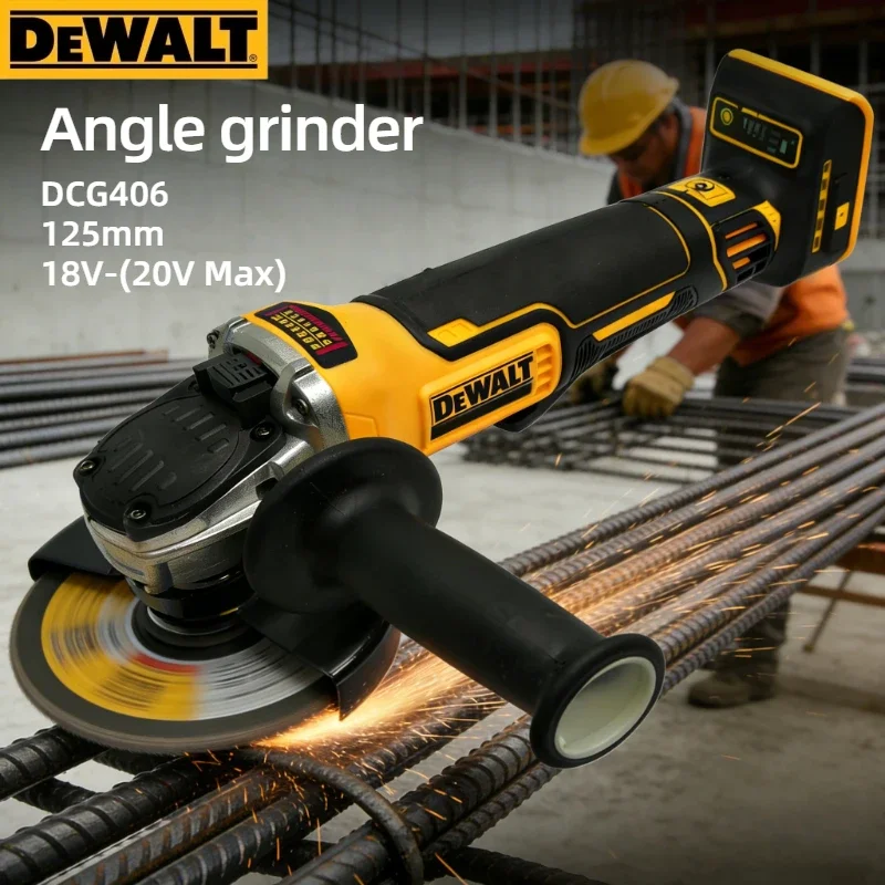 Dewalt DCG406 125/100mm Cordless Brushless Angle Grinder 9000RPM Cutting Machine Polishing Machine For 20V Lithium Batteries