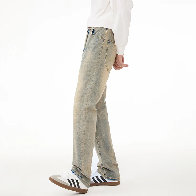Retro Loose Lengthened Jeans Boys Trend Fashionable Korean All-Match Street Teenagers Straight Black Trousers