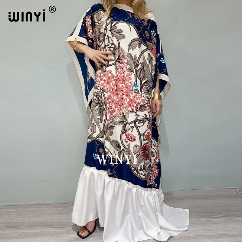 

2021 Twill dress with ruffled ramadan Elegant Pleated Dress Women Long Sleeve Splicing Stripe Print Female Midi muslim sets