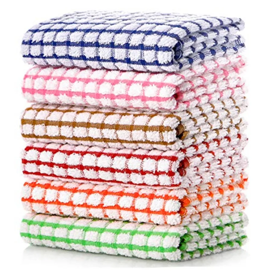 

Kitchen Dish Towels 16 Inch x 25 Inch Bulk Cotton Kitchen Towels 6 Pack Dish Cloths for Dish Rags for Drying Dishes Clothes and